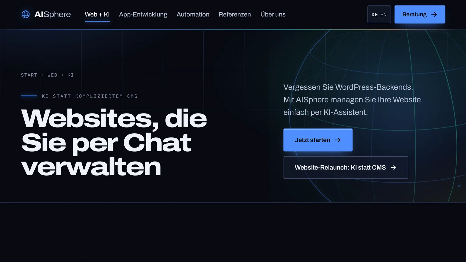 Website-Relaunch bei AISphere: KI statt CMS — Inhalte per Chat ändern